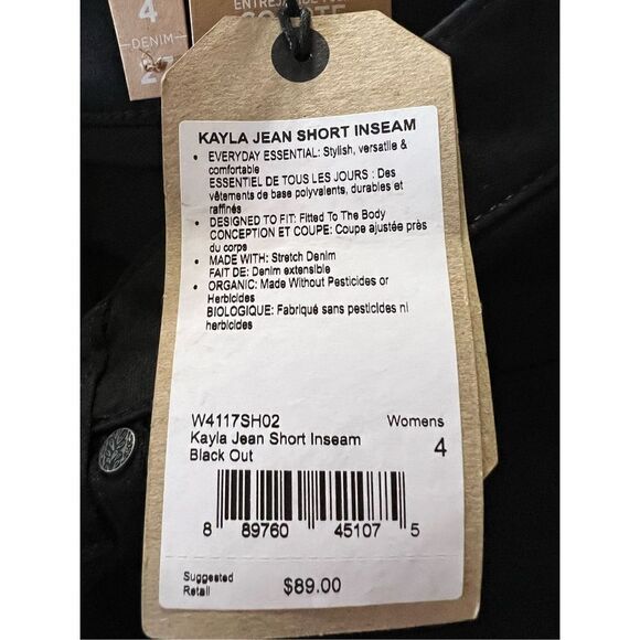 Prana Women’s Kayla Straight Leg Performance Denim Jeans Black Size 27 NWT - Picture 9 of 9